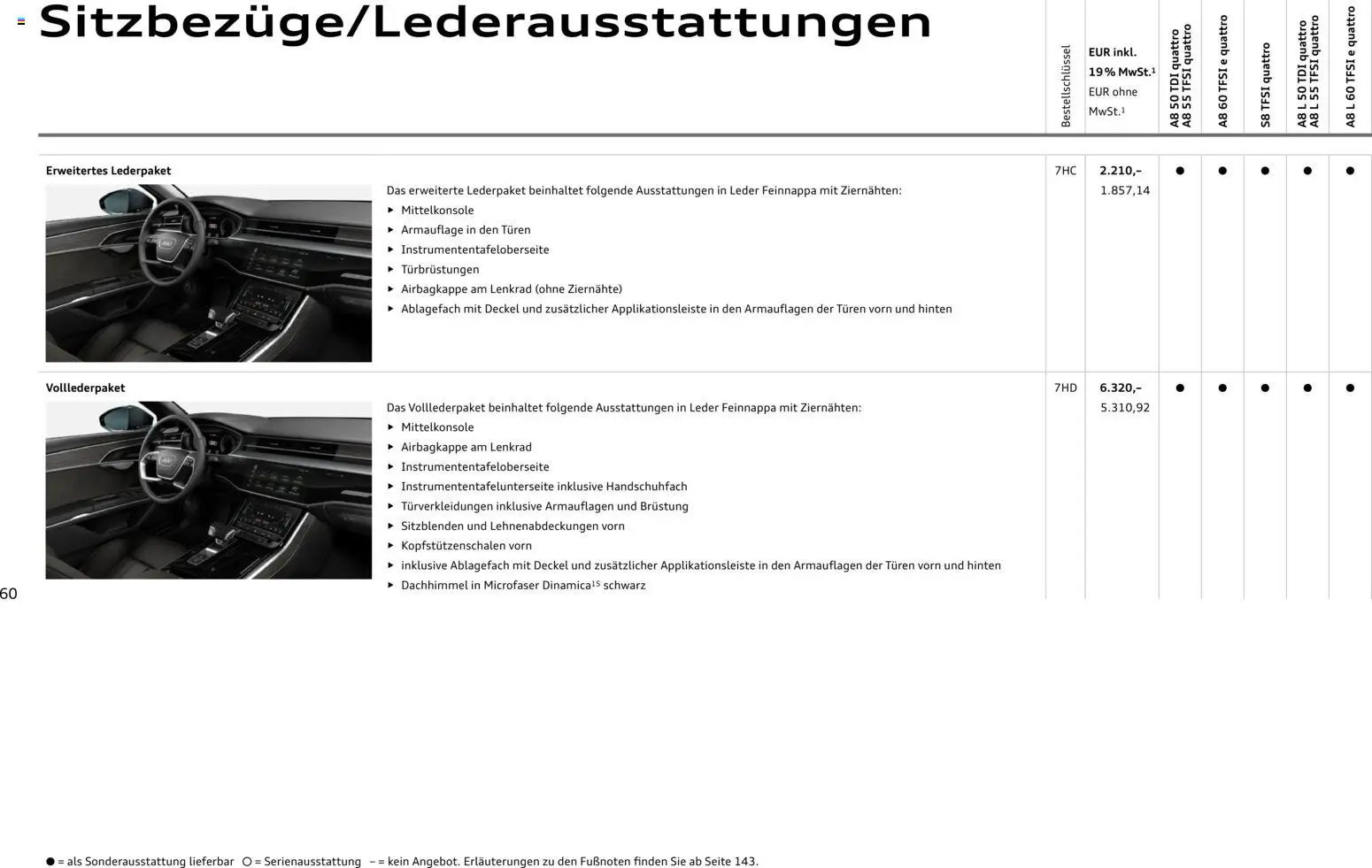 Audi A8 - Seite 60 - gültig ab 28.10.2025