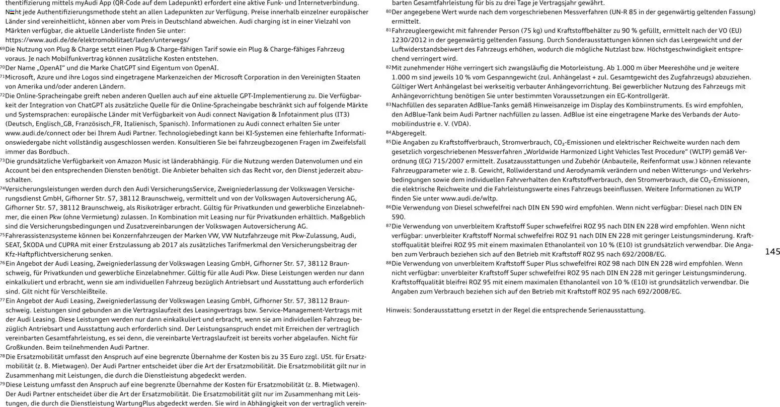 Audi A8 - Seite 145 - gültig ab 28.10.2025