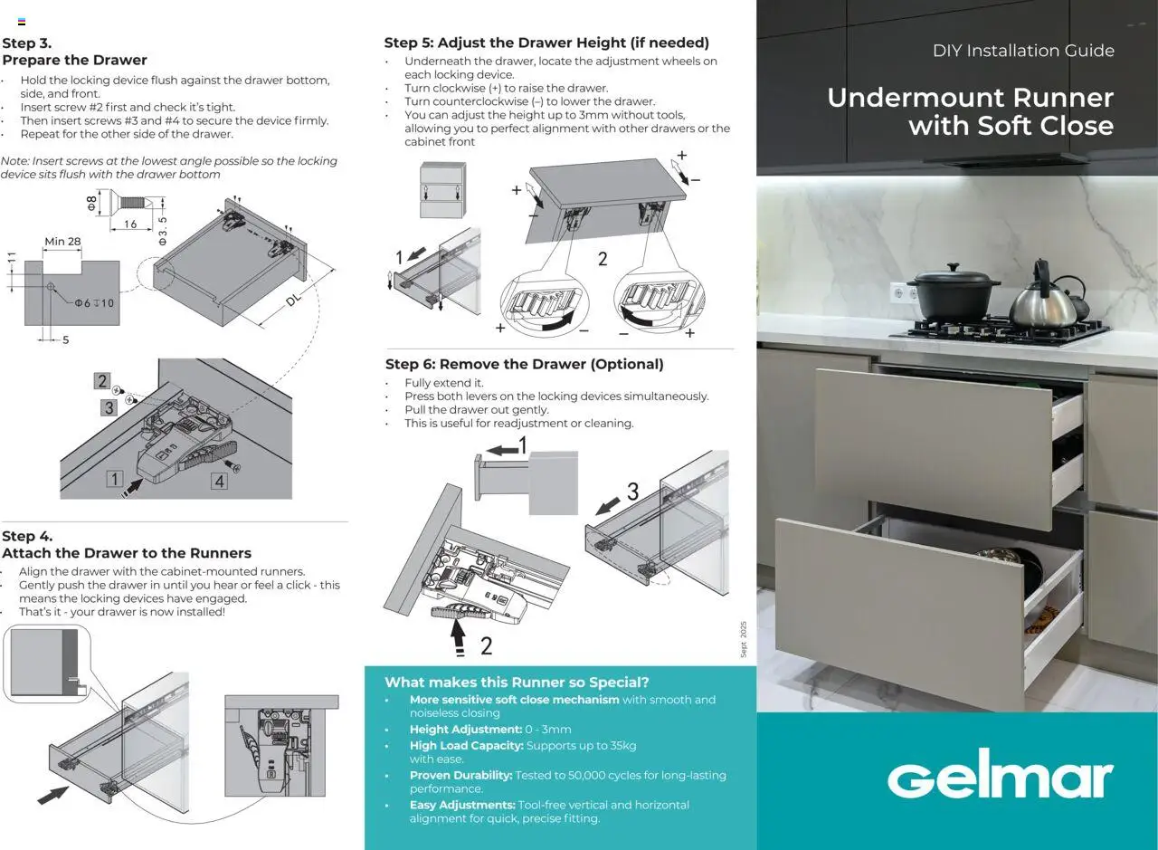 Gelmar - Undermount Runner with Soft Close - page 1- valid from 01/09/2025