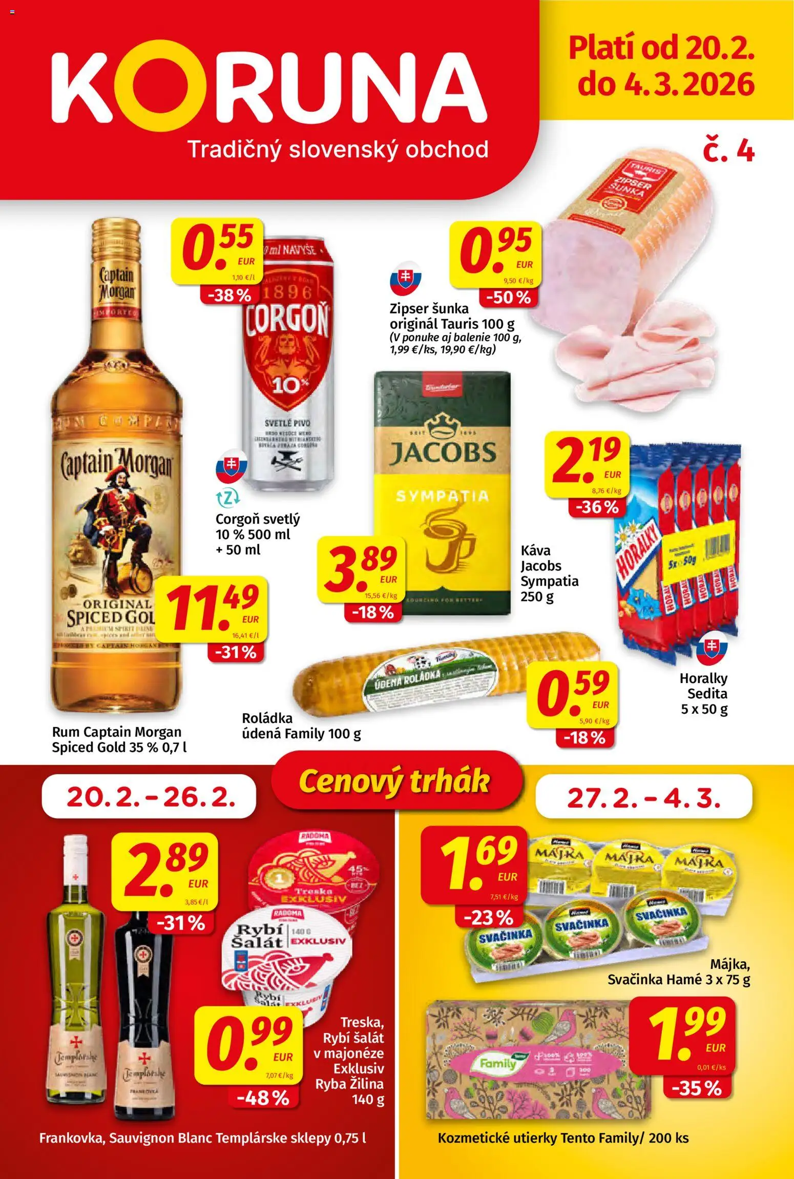 Koruna leták - strana 1- platný od 20.02.2026