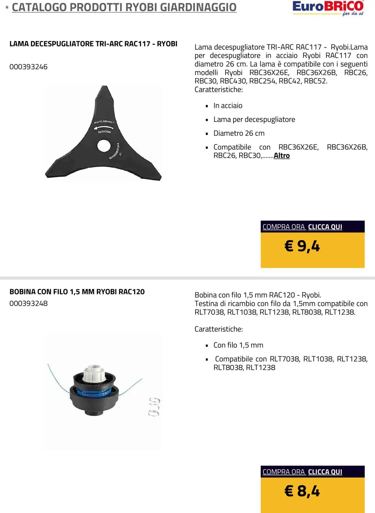 Eurobrico Prodotti Ryobi Giardinaggio catalogo - pagina 17 - valido dal 23/07/2025