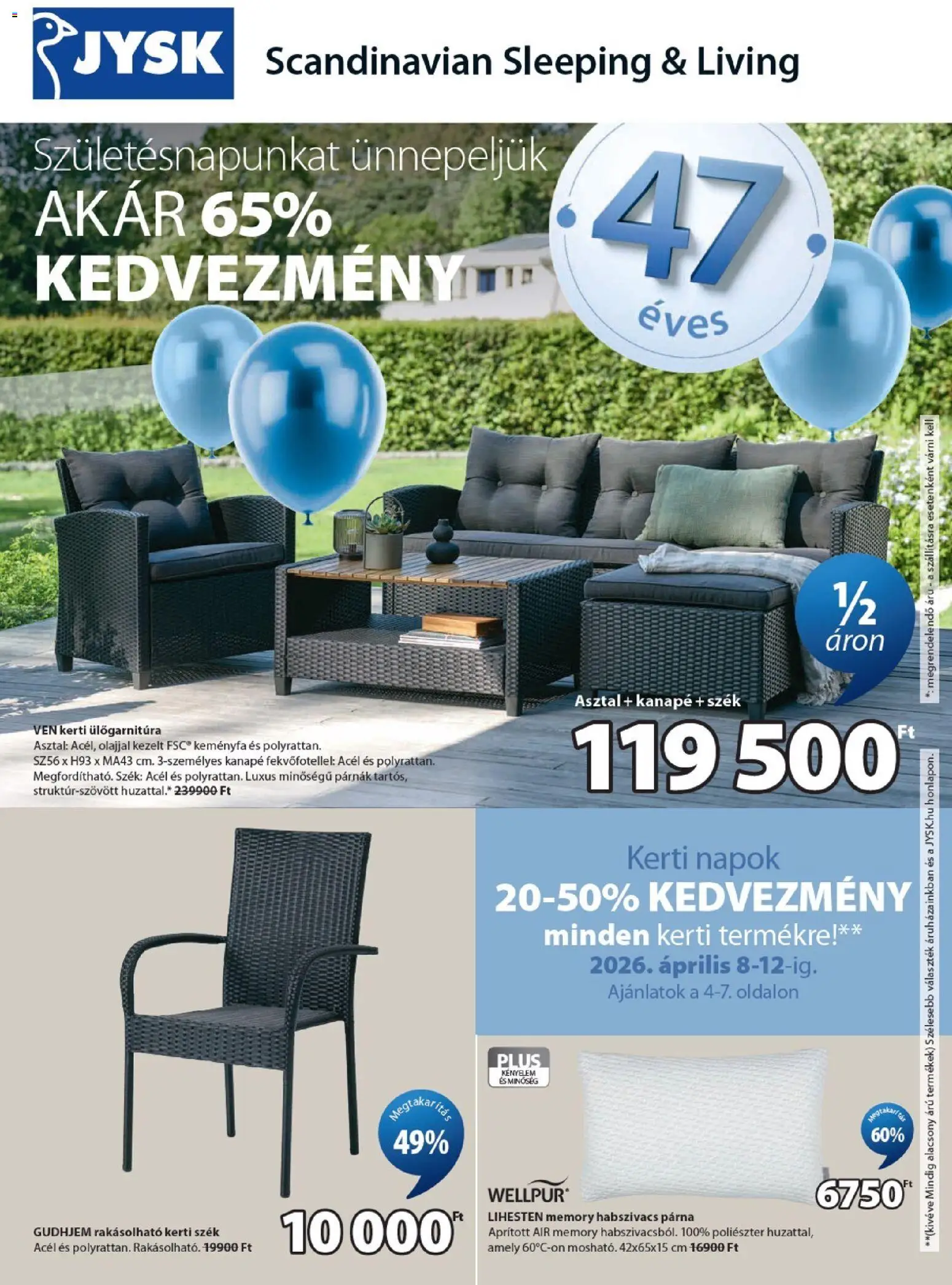 JYSK akciós újság - 1oldal - érvényes 2026.04.08.-tól