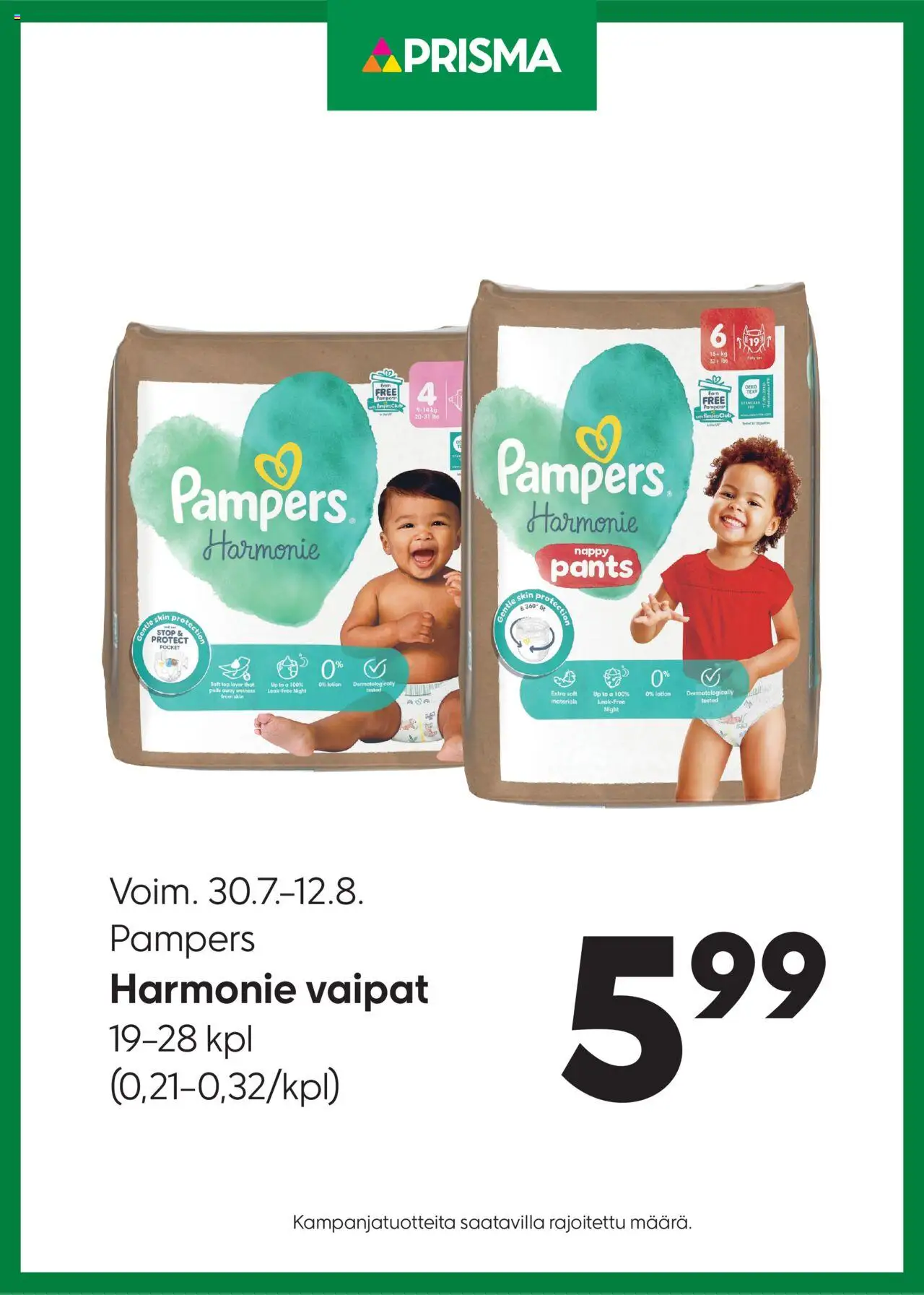 Prisma tarjoukset Pampers - sivu 1- voimassa alkaen 30/07/2025