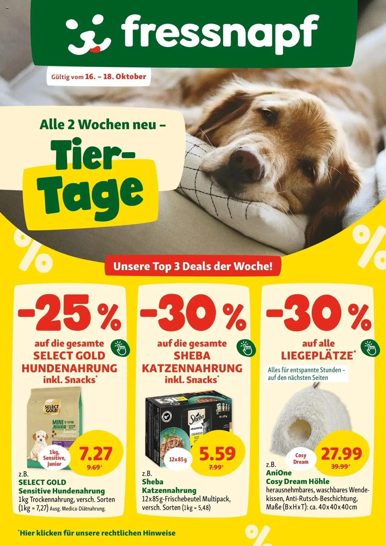 Fressnapf Flugblatt - Seite 1- gültig ab 16.10.2025