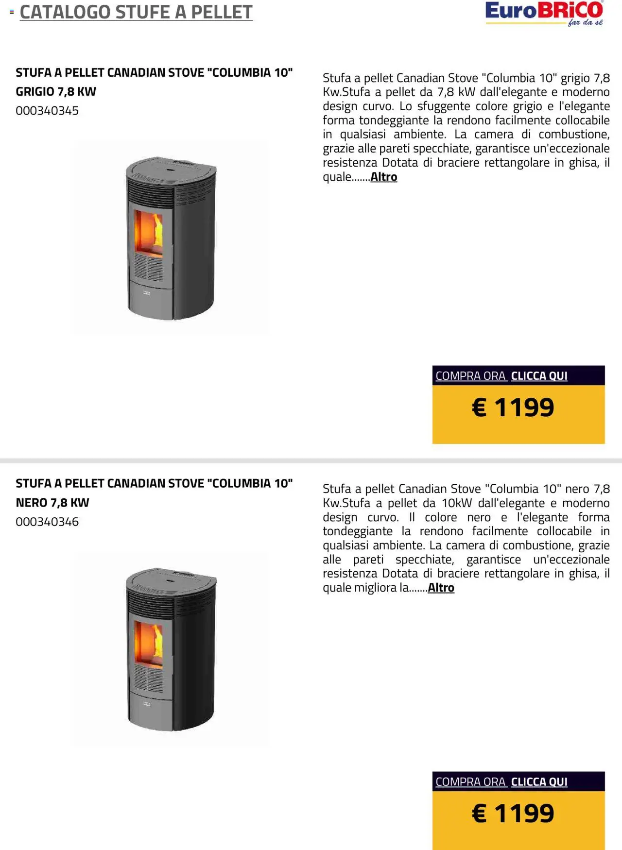 Eurobrico Stufe a Pellet catalogo - pagina 9 - valido dal 23/07/2025