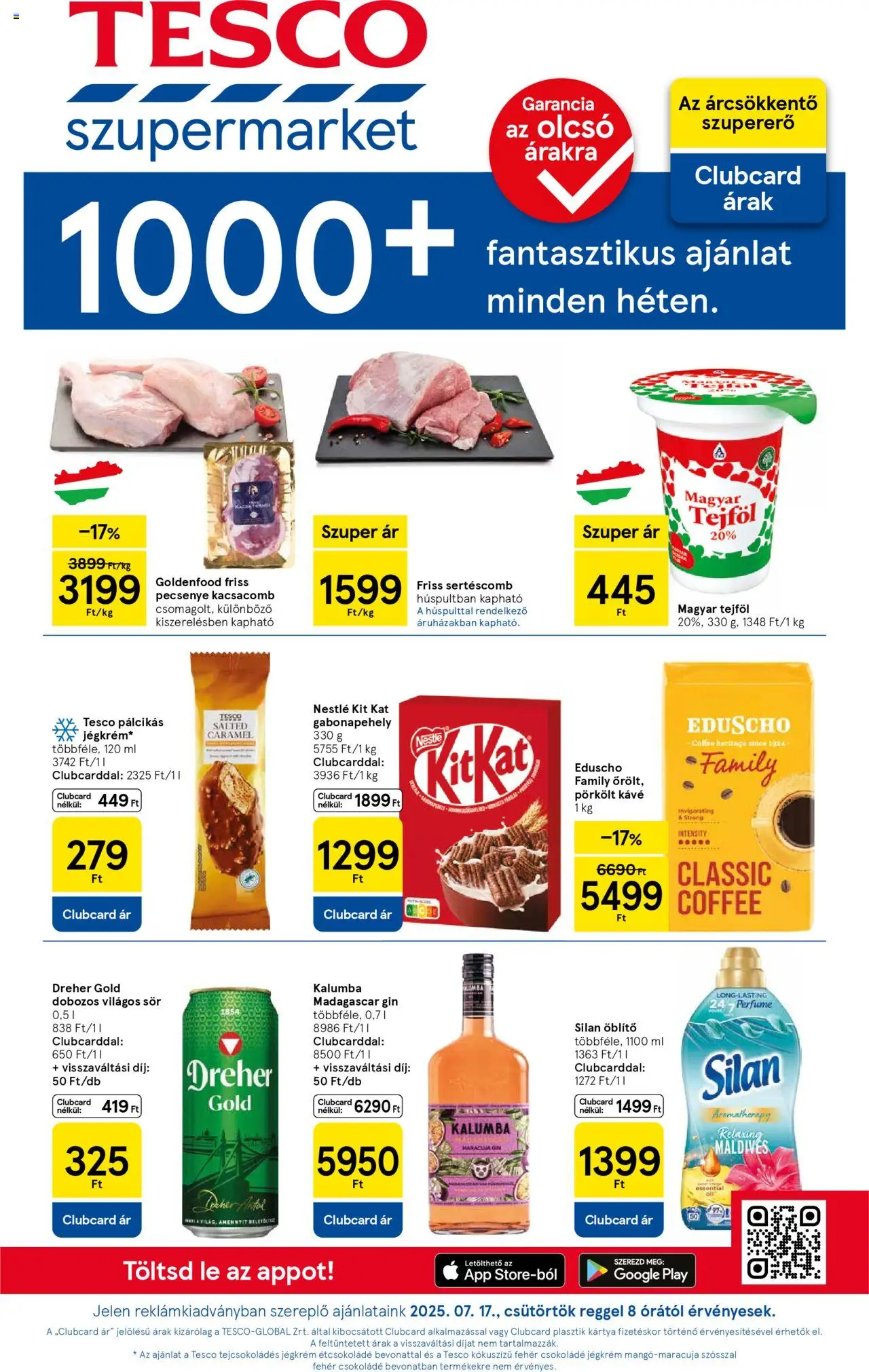 Tesco Szupermarket - Akciós újság  - 1oldal - érvényes 2025.07.17.-tól