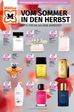 Vorschau Müller Düfte für die goldene Jahreszeit gültig ab 29.09.2025