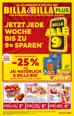 Vorschau Billa Flugblatt gültig ab 31.07.2025