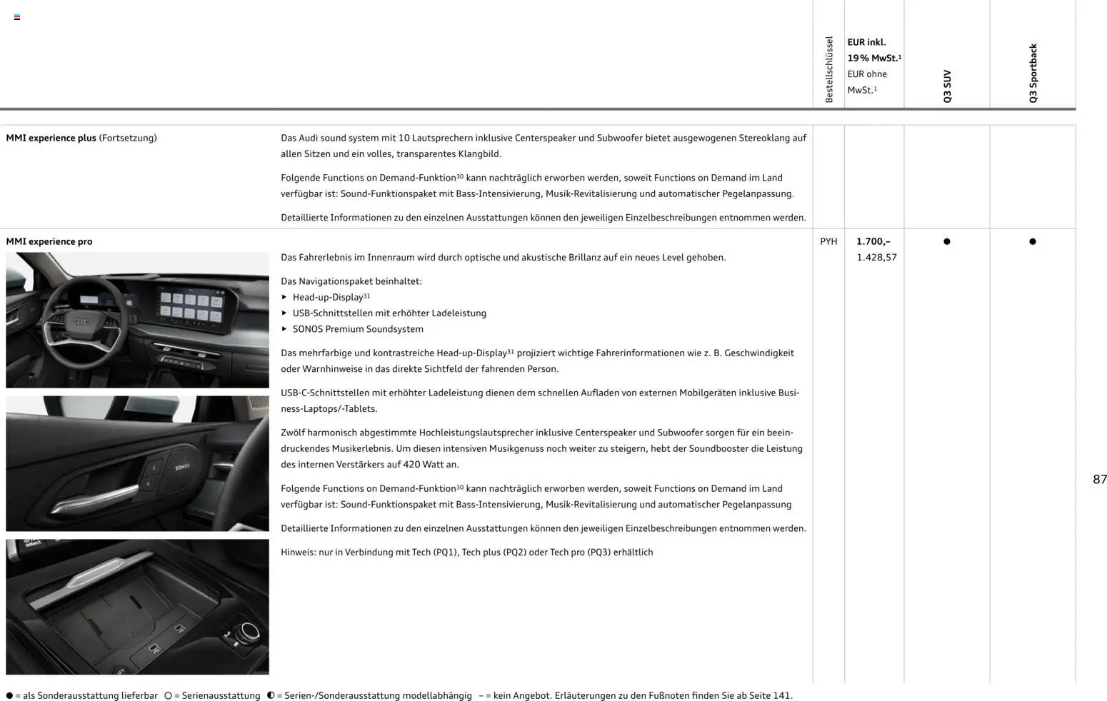 Audi Q3 - Seite 87 - gültig ab 29.01.2026