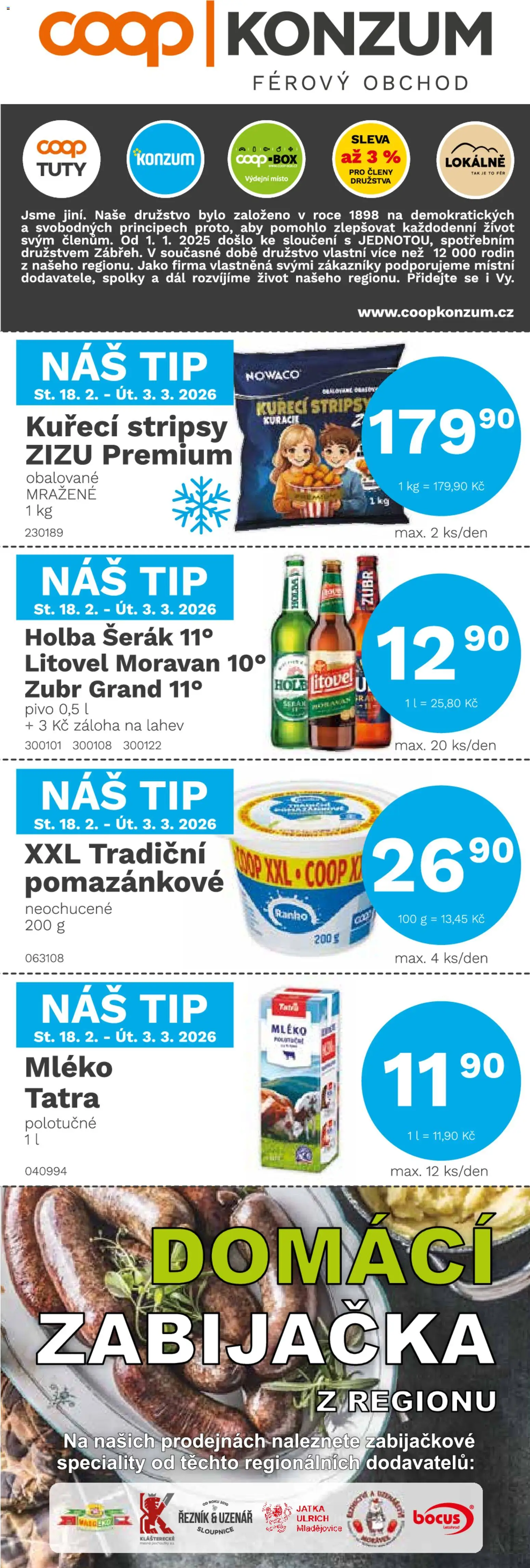 Konzum leták - strana 1- platný od 18.02.2026