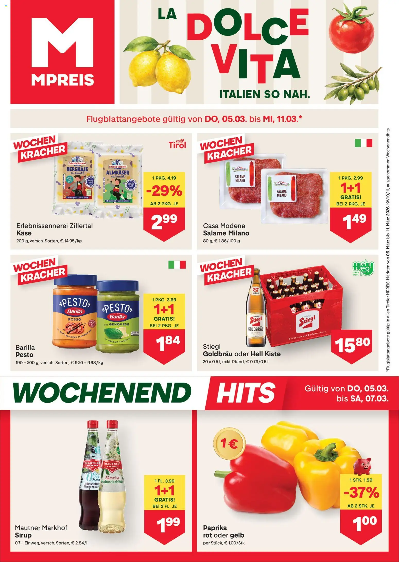 MPREIS Flugblatt - Seite 1- gültig ab 05.03.2026