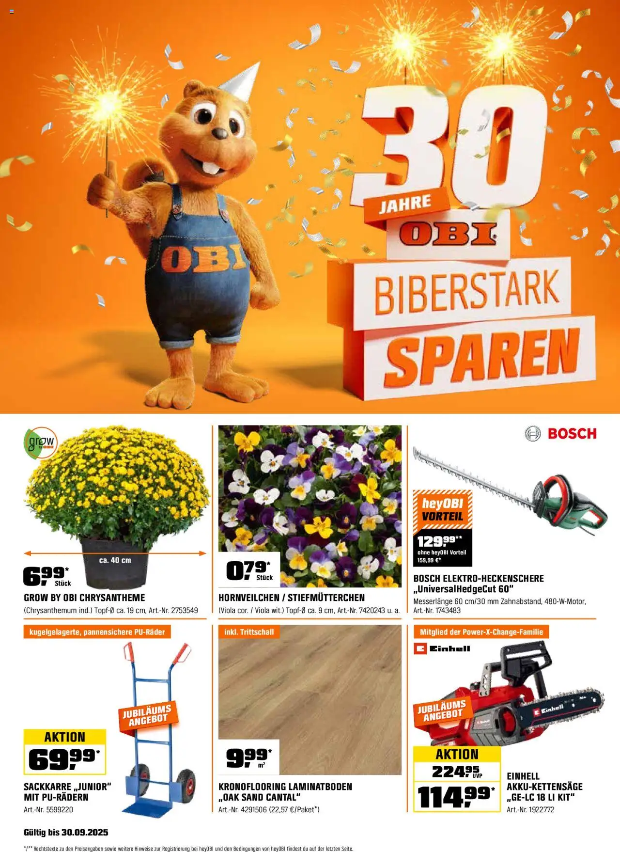 OBI Flugblatt - Seite 1- gültig ab 01.09.2025