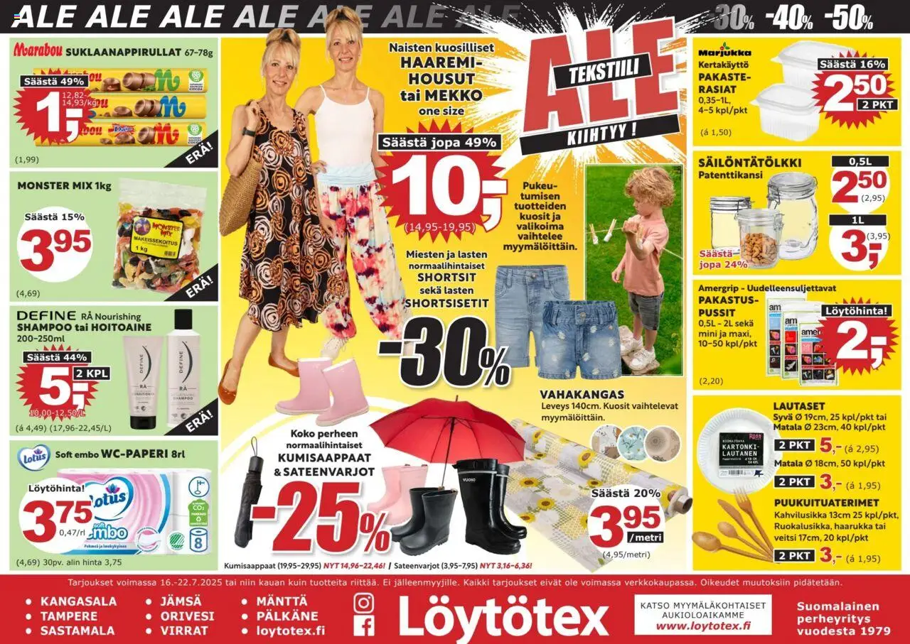 Löytötex tarjoukset - sivu 1- voimassa alkaen 16/07/2025