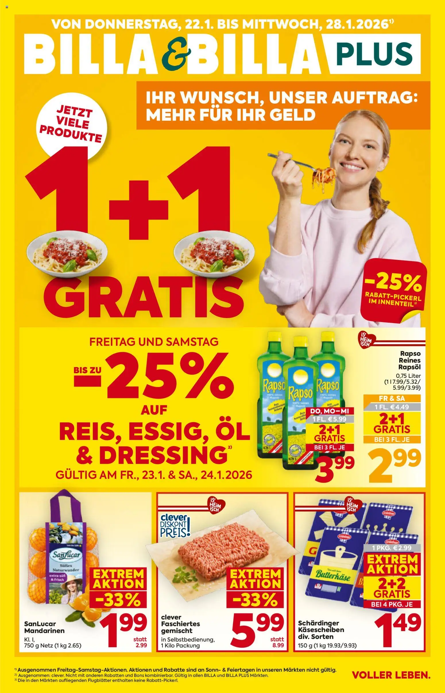 Billa Flugblatt - Seite 1- gültig ab 22.01.2026