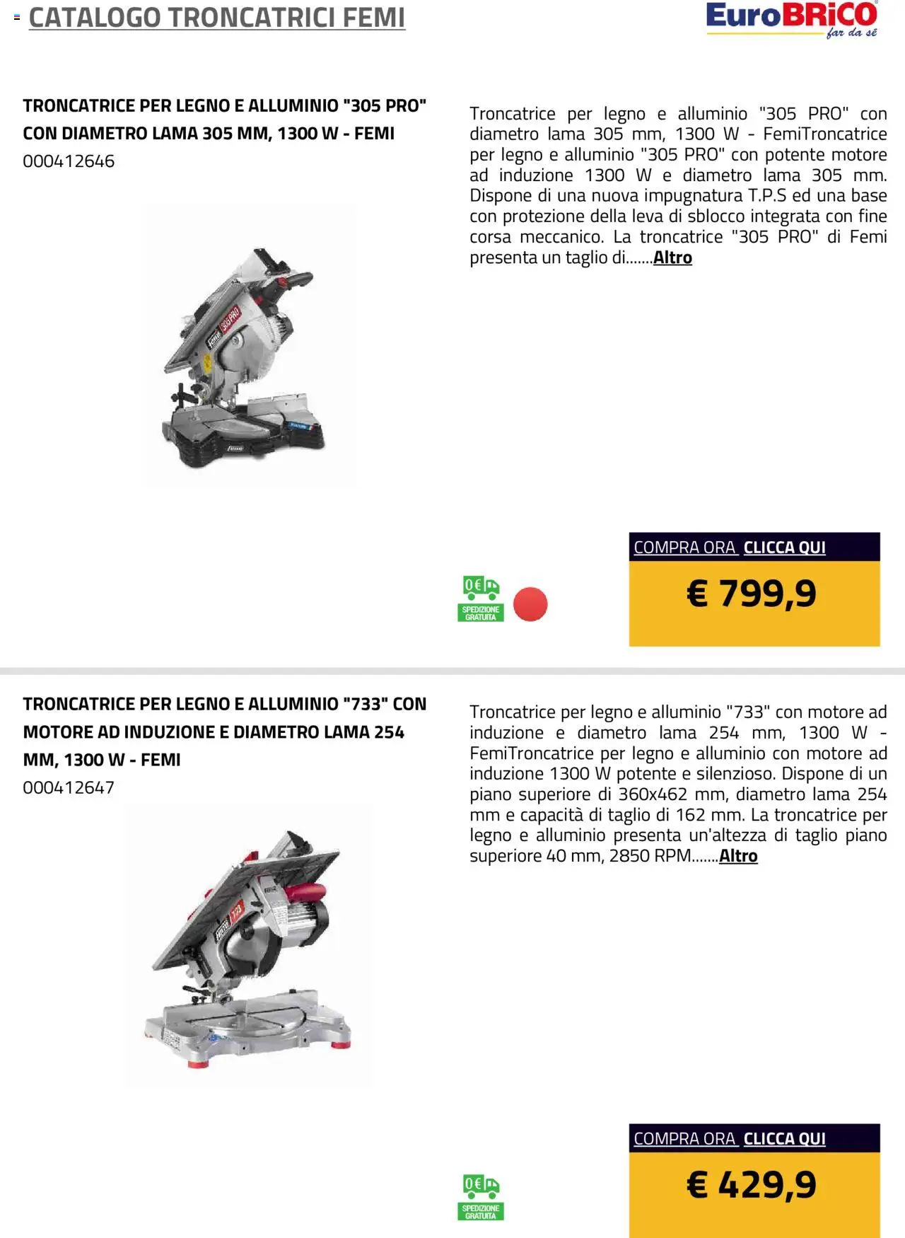 Eurobrico Troncatrici Femi catalogo - pagina 5 - valido dal 23/07/2025