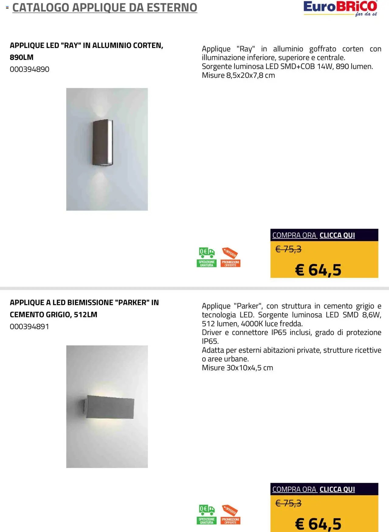 Eurobrico Applique da Esterno catalogo - pagina 38 - valido dal 23/07/2025