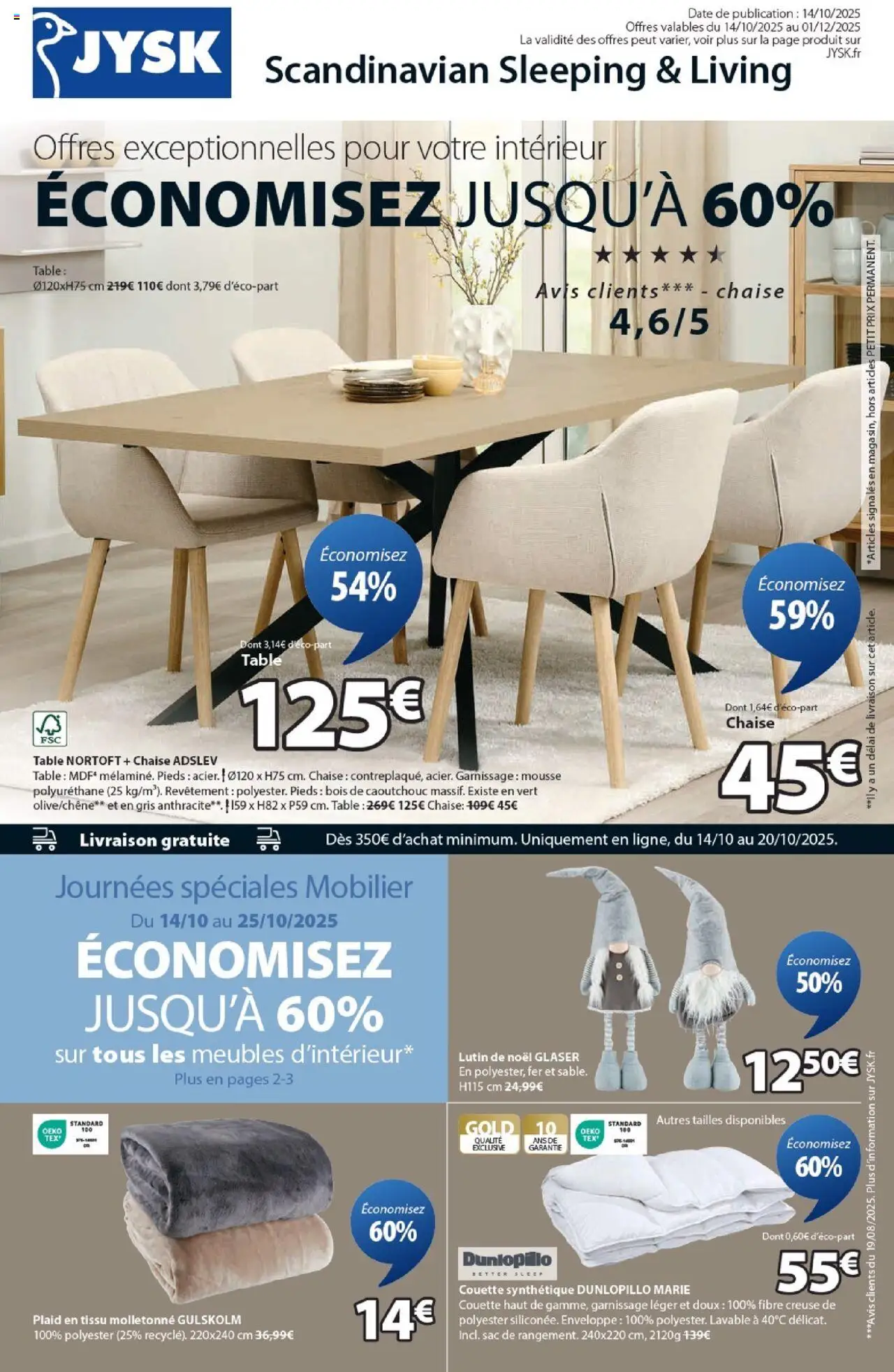 Jysk catalogue - page 1 - valable à partir du 14/10/2025