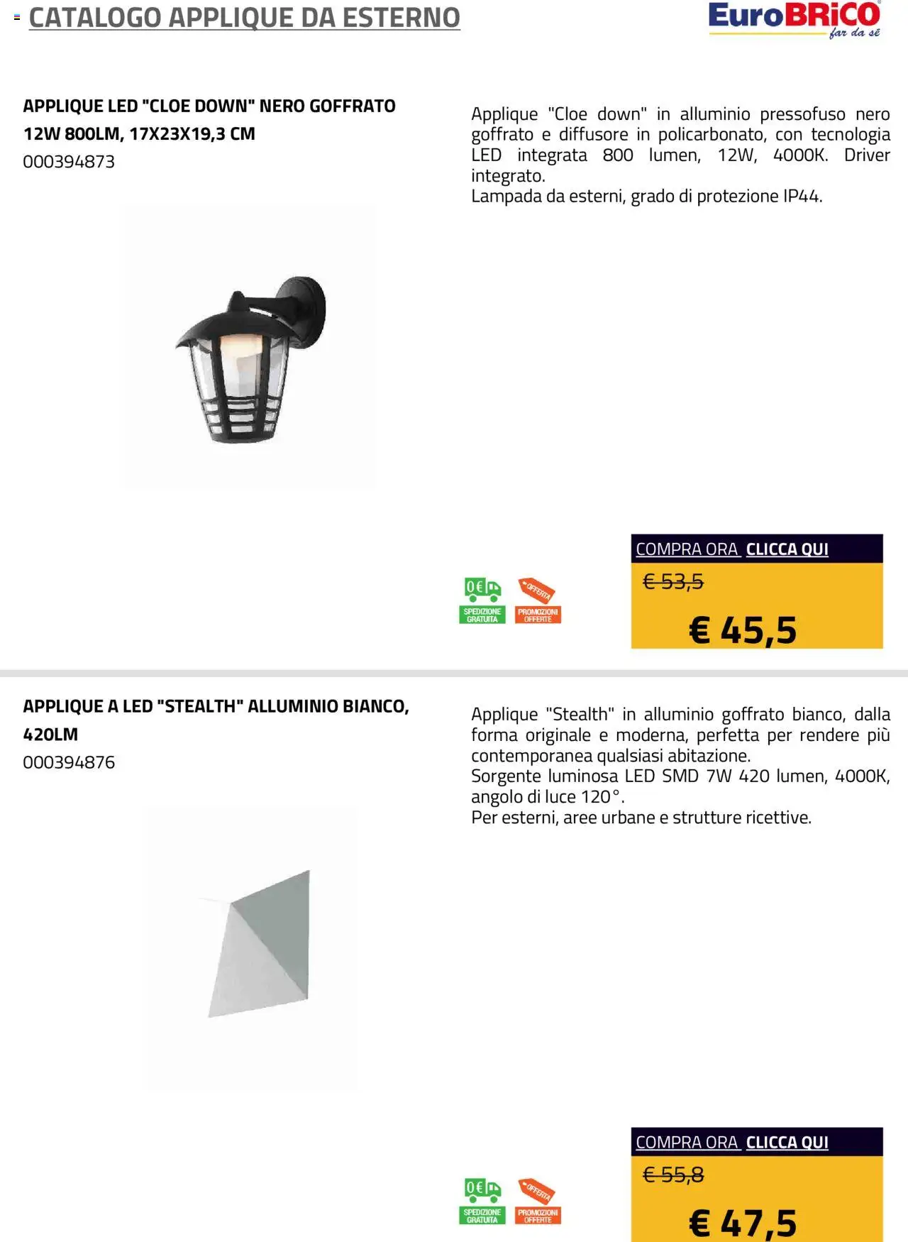 Eurobrico Applique da Esterno catalogo - pagina 33 - valido dal 23/07/2025