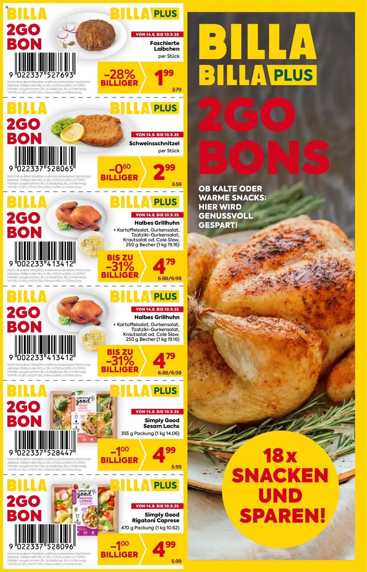 Billa 2Go Bons - Seite 1- gültig ab 14.08.2025