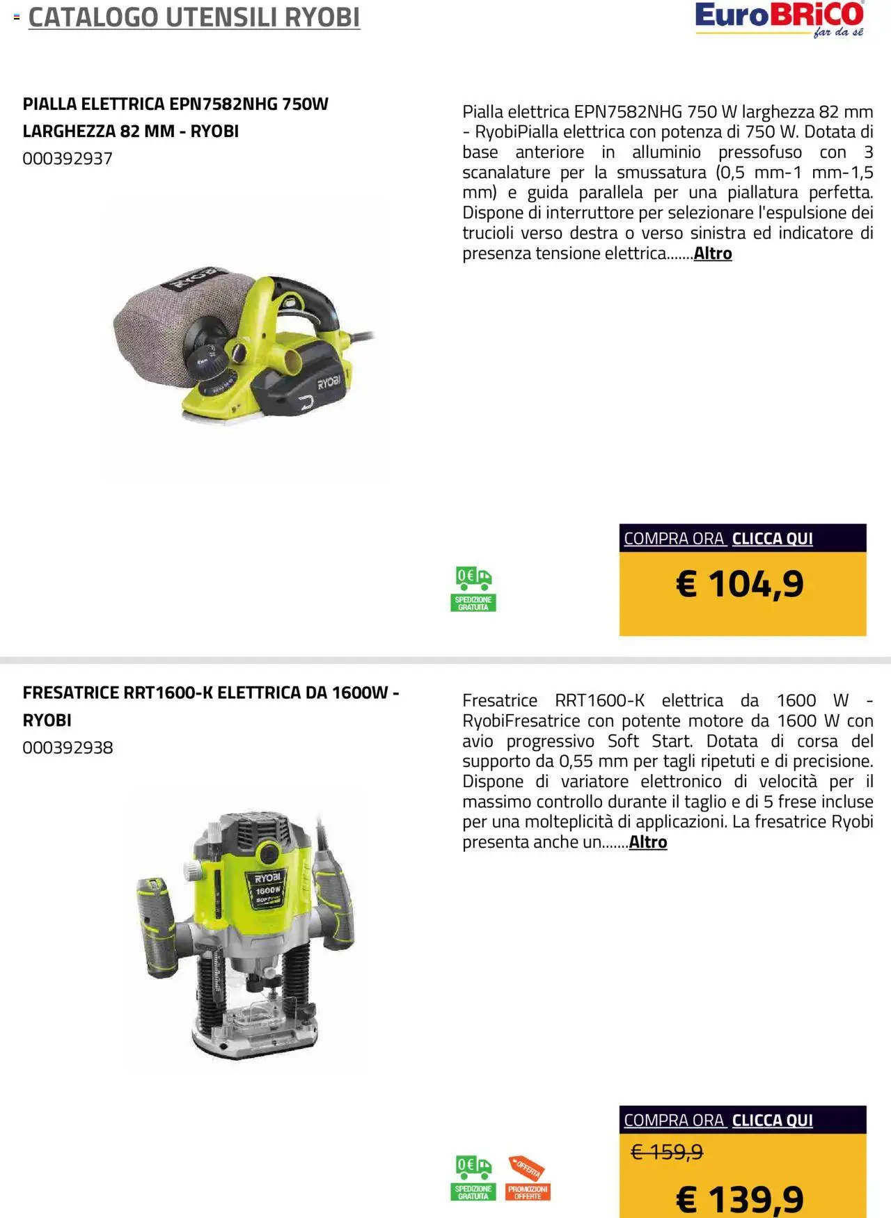 Eurobrico Utensili Ryobi catalogo - pagina 20 - valido dal 23/07/2025