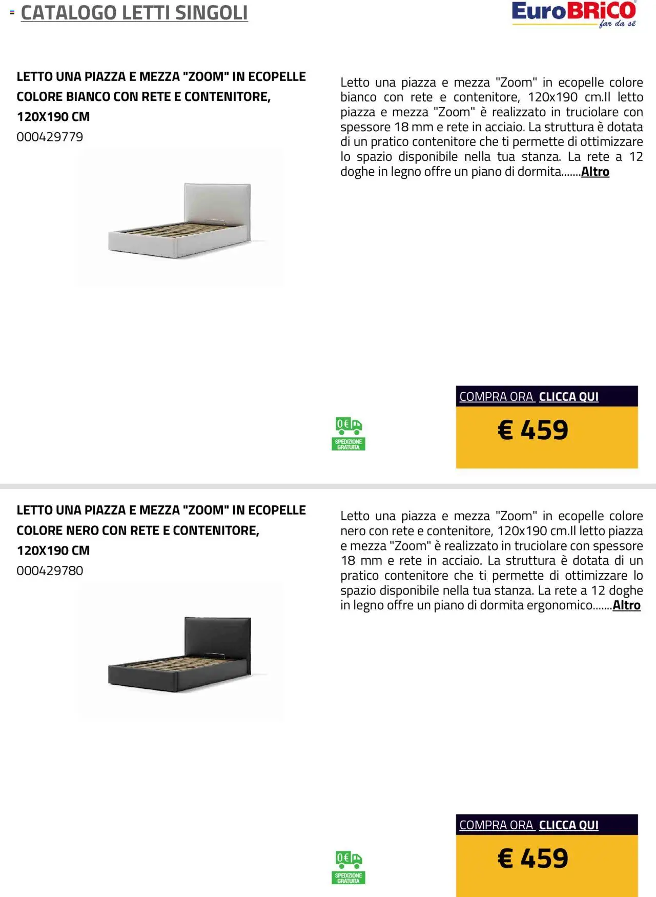 Eurobrico Letti Singoli catalogo - pagina 25 - valido dal 23/07/2025