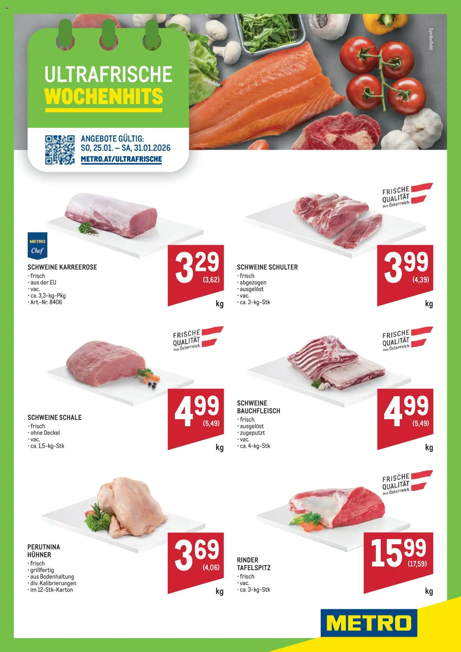 Metro Angebote Ultrafrische Wochenhits - Seite 1- gültig ab 25.01.2026