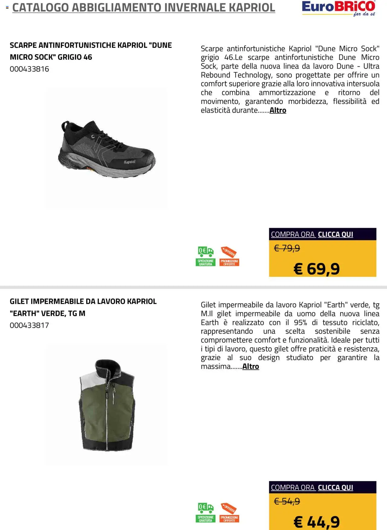 Eurobrico Abbigliamento Invernale Kapriol catalogo - pagina 17 - valido dal 23/07/2025