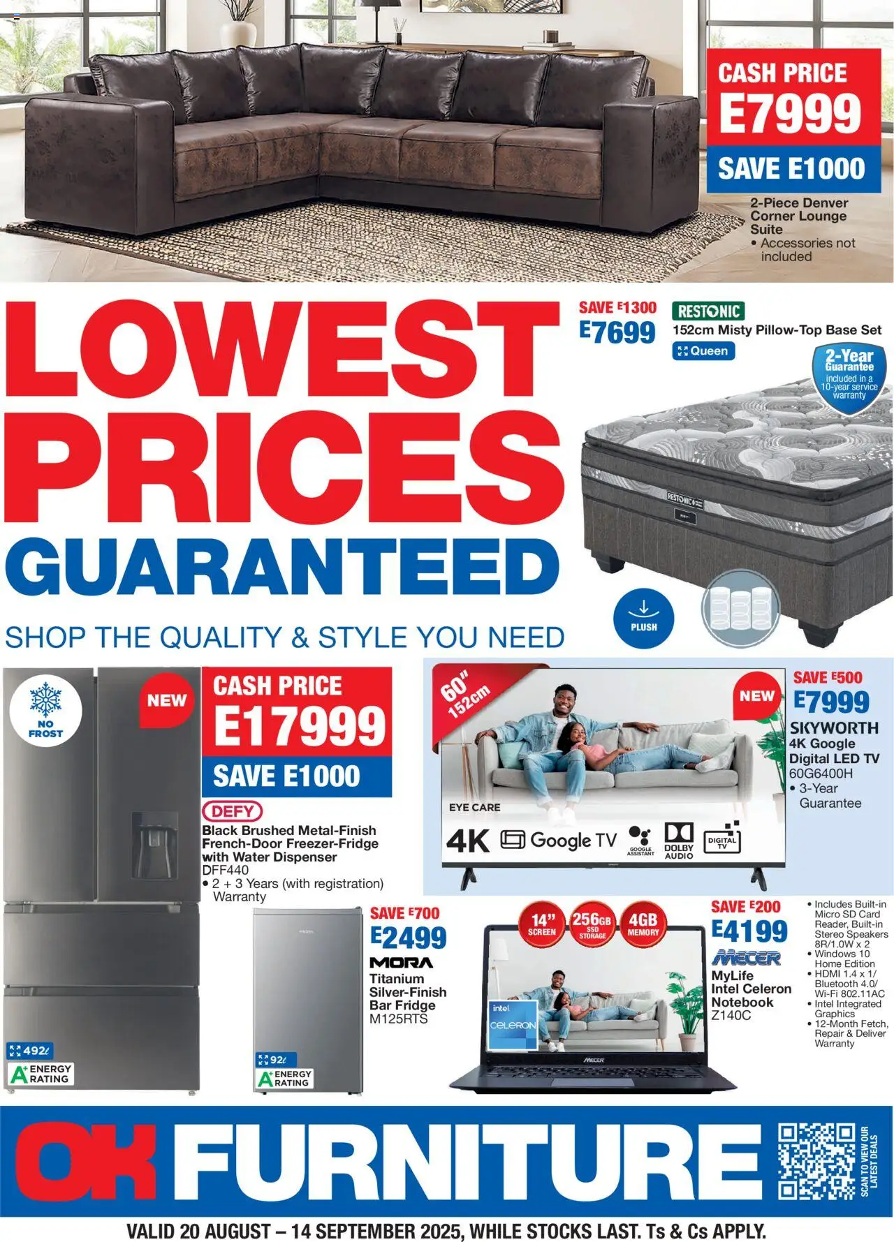 OK Furniture - Eswatini Lowest Prices Specials - page 1- valid from 20/08/2025