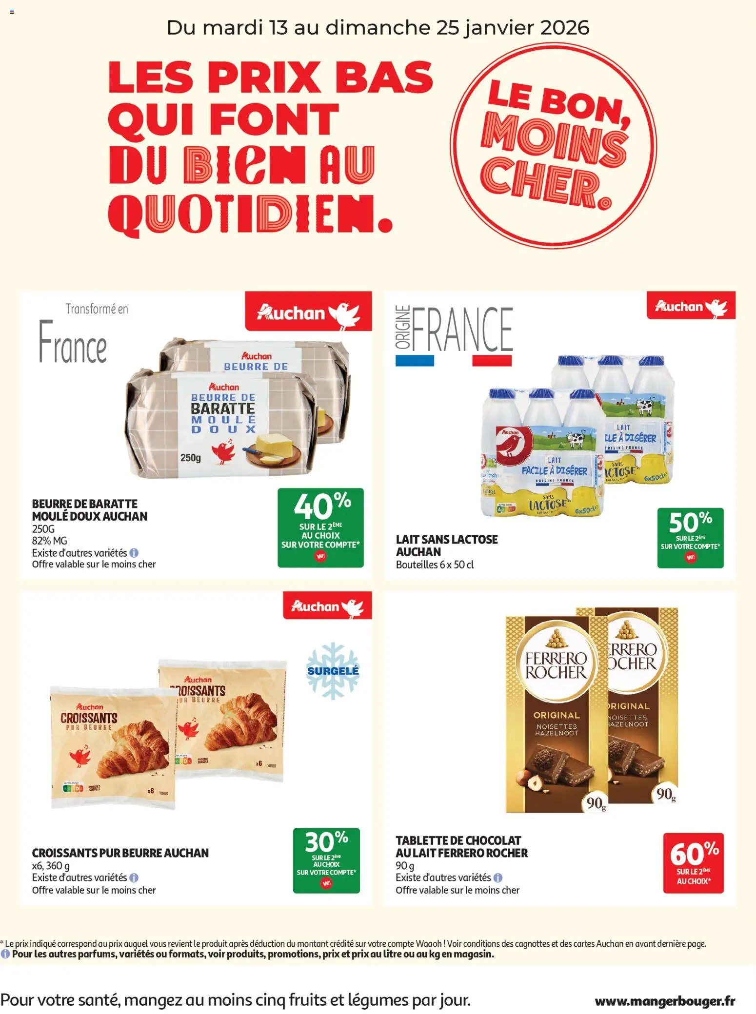Auchan - Prix bas qui font du bien - pagina 1- geldig vanaf 13/01/2026