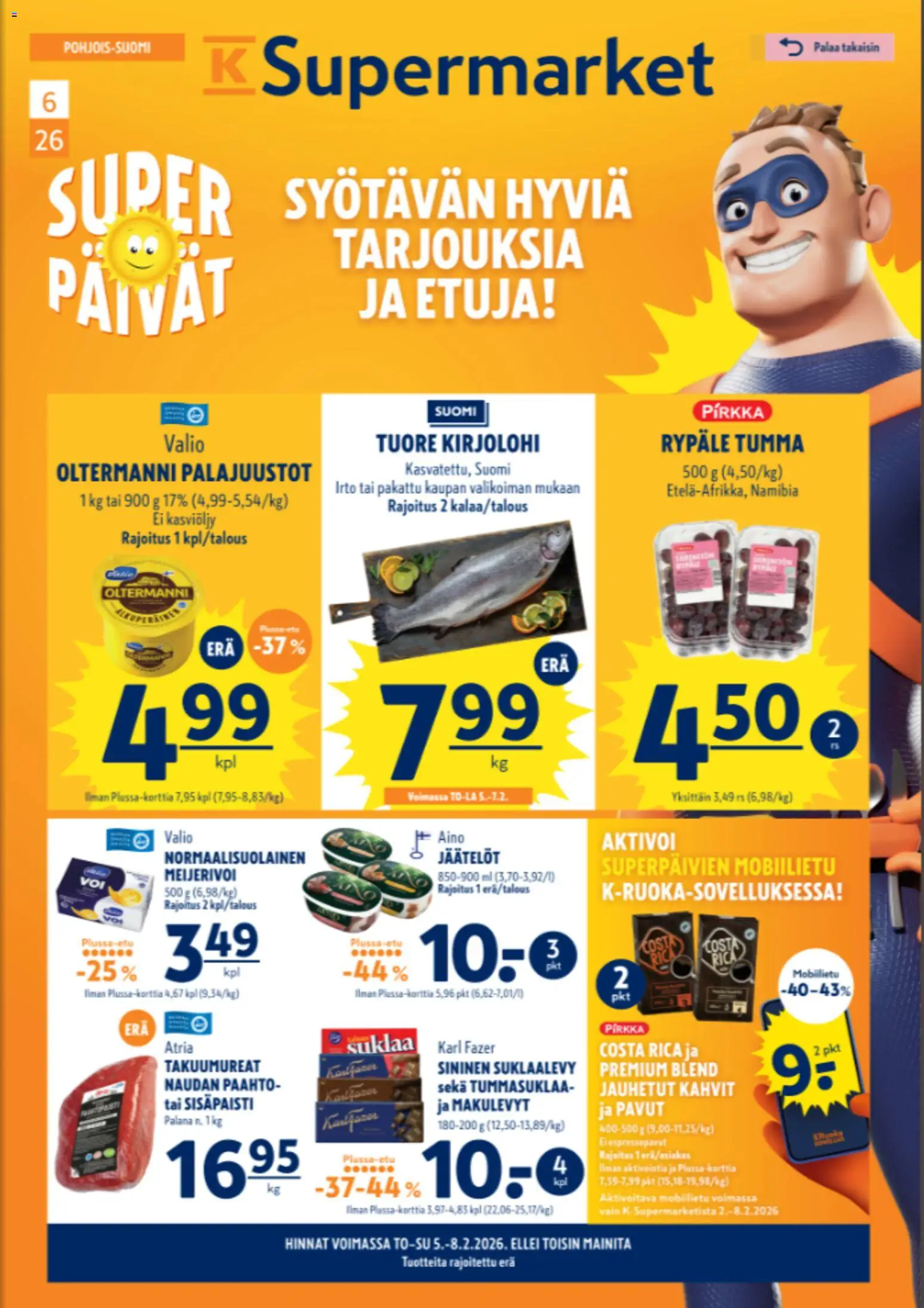 K-Supermarket tarjoukset - sivu 1- voimassa alkaen 05/02/2026