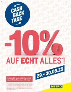 Vorschau Metro  Cashback gültig ab 29.09.2025