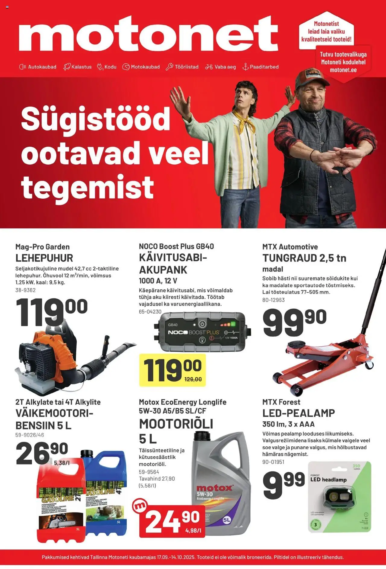 Motonet tarjoukset - Sügistööd ootavad veel tegemist - sivu 1- voimassa alkaen 17/09/2025