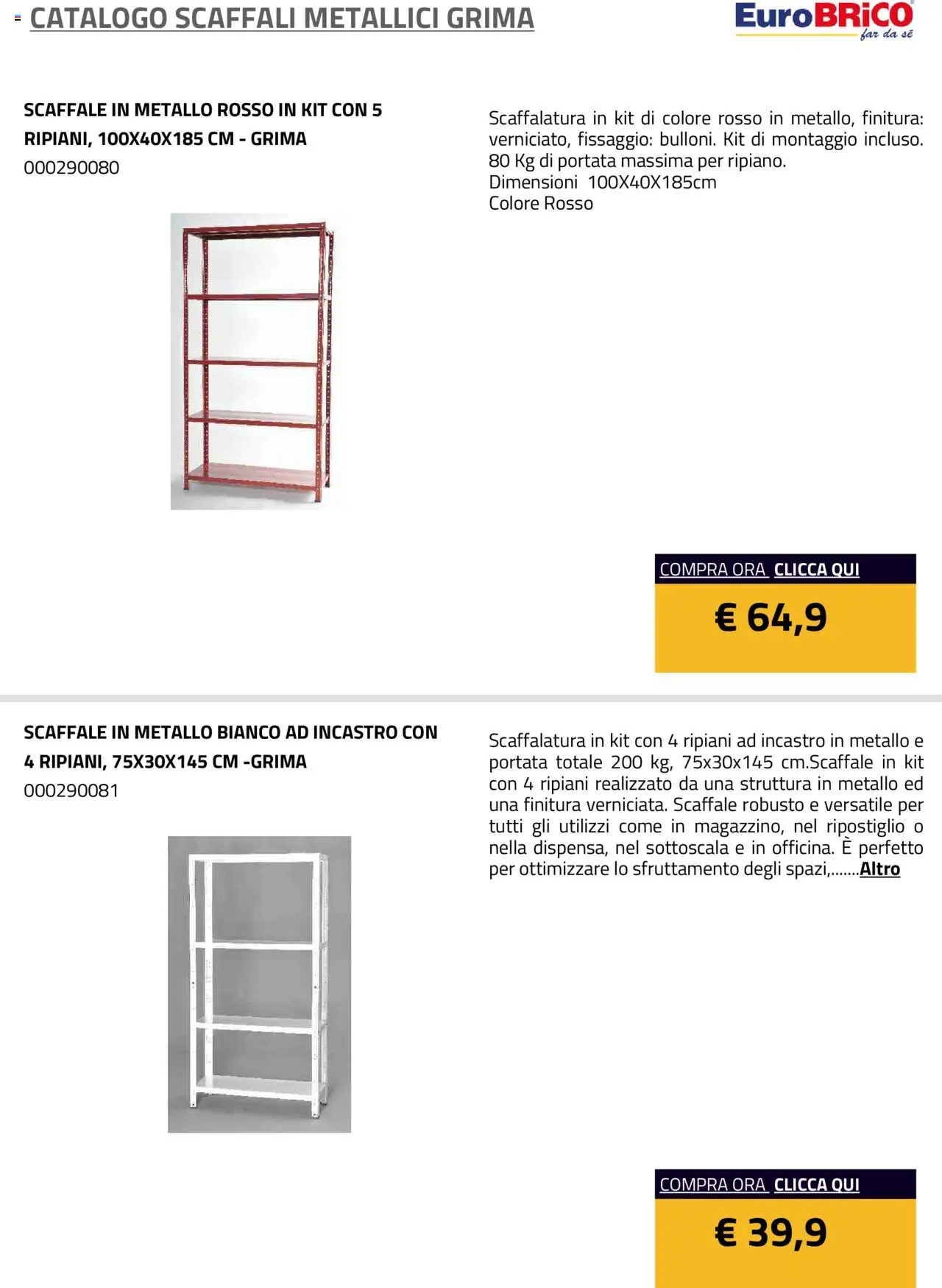 Eurobrico Scaffali metallici Grima catalogo - pagina 4 - valido dal 23/07/2025