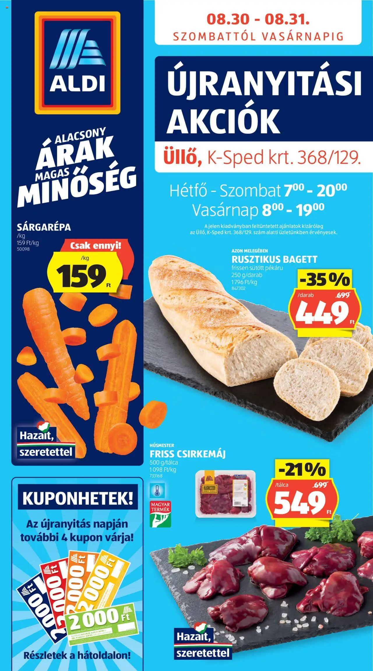 Aldi Újranyitás: Üllő - 1oldal - érvényes 2025.08.30.-tól