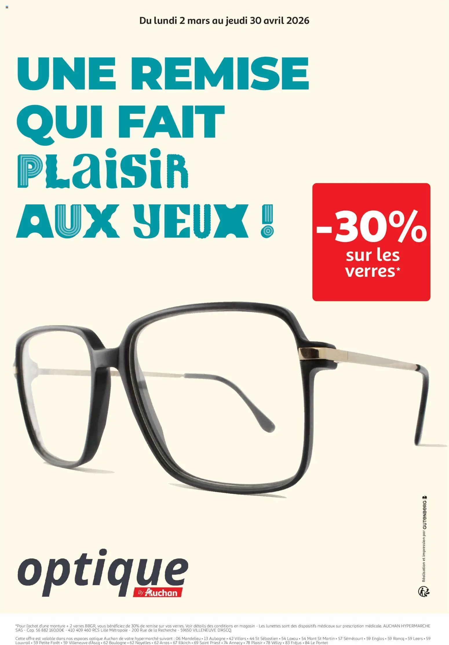 Auchan - Promos optique - page 1 - valable à partir du 02/03/2025