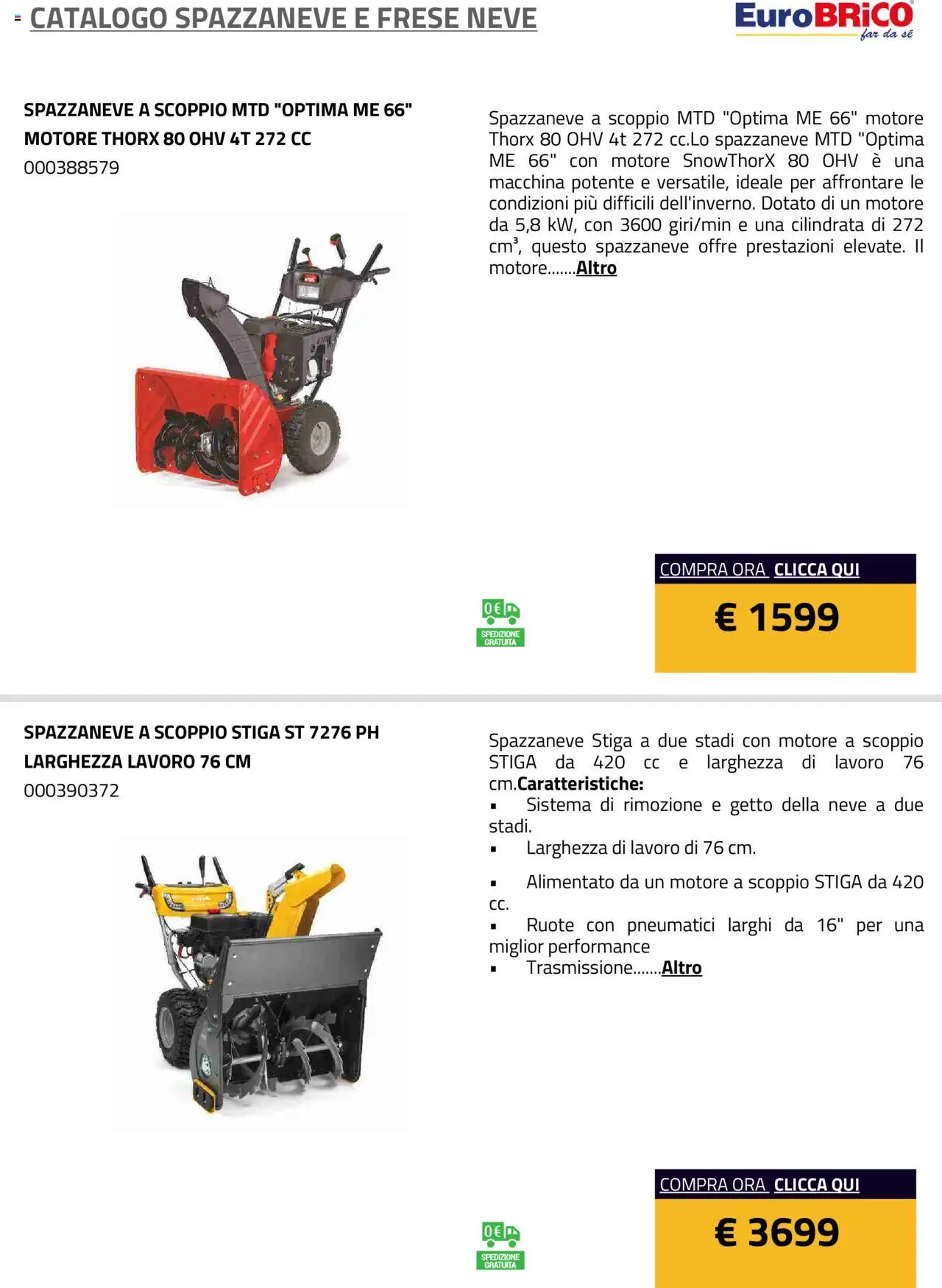 Eurobrico Spazzaneve e Frese neve catalogo - pagina 4 - valido dal 23/07/2025