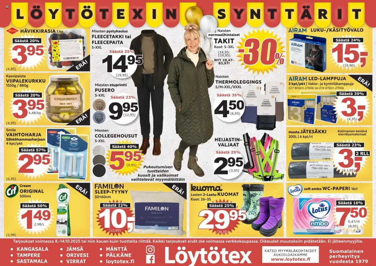 Löytötex tarjoukset - sivu 1- voimassa alkaen 08/10/2025