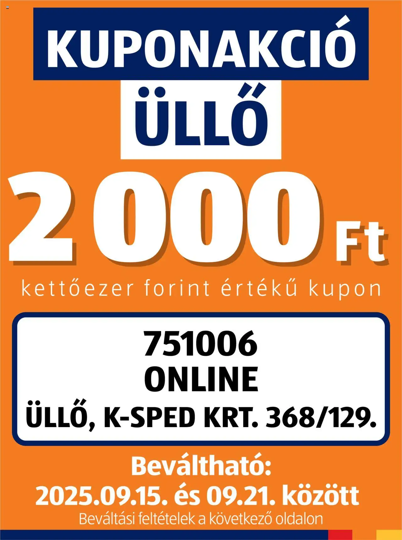 Aldi Kupón Akció | Üllő - 1oldal - érvényes 2025.09.15.-tól