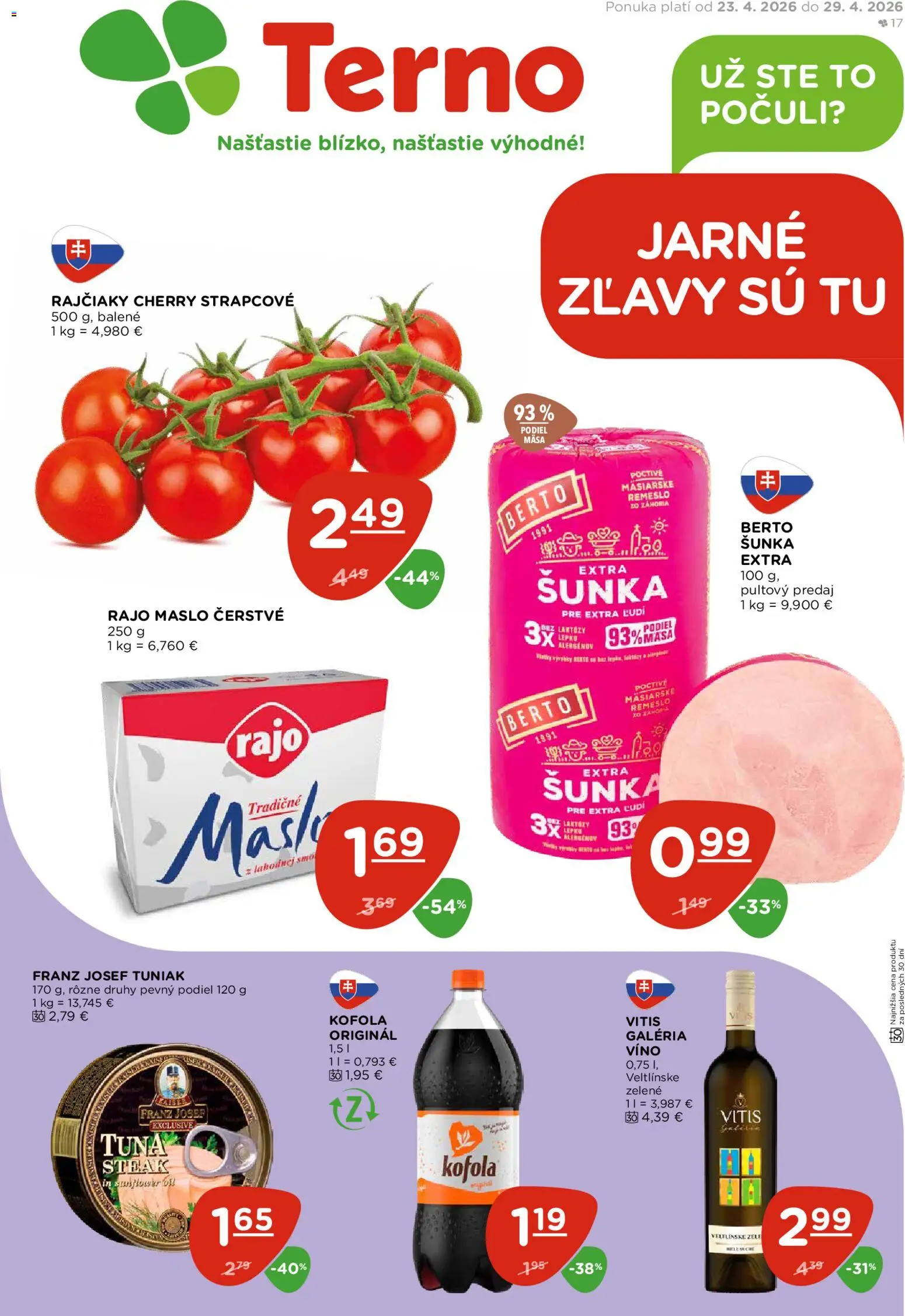 Terno leták - strana 1- platný od 23.04.2026