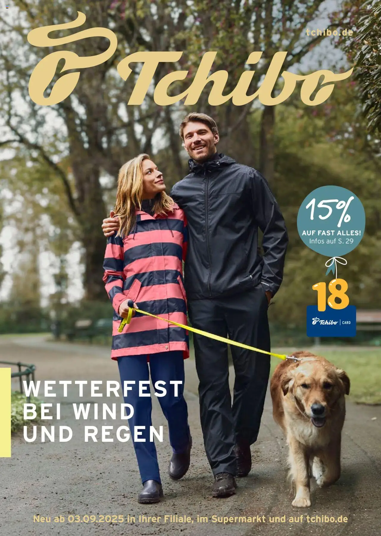 Prospekt Tchibo Wetterfest bei Wind und Regen - Seite 1 - gültig ab 03.09.2025
