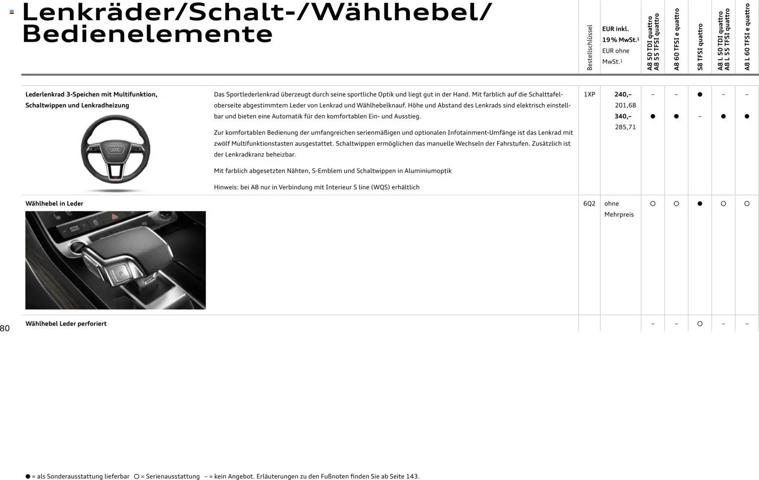 Audi A8 - Seite 80 - gültig ab 28.10.2025