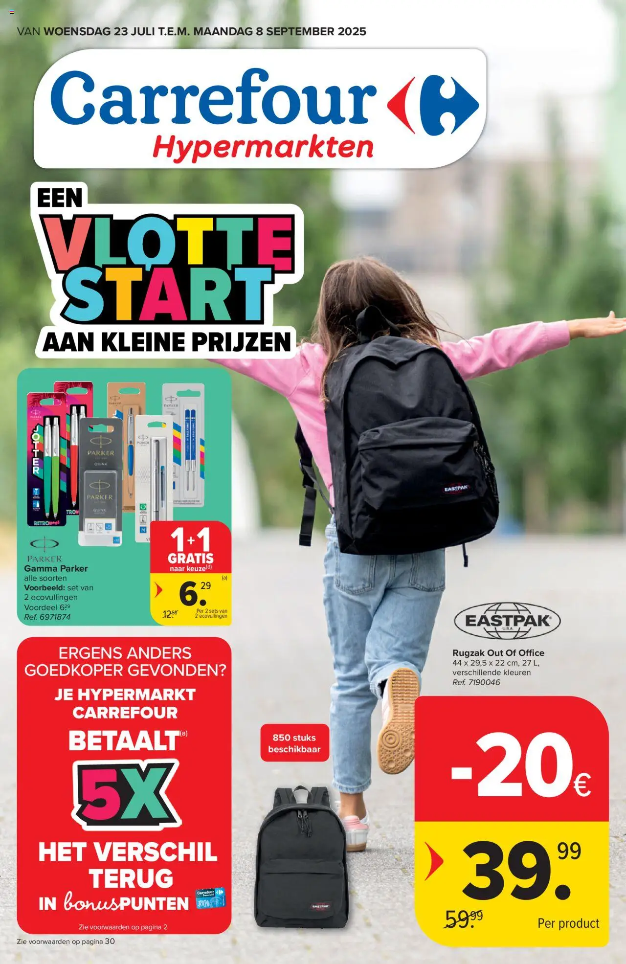 Carrefour - Hypermarkten Back to School - pagina 1- geldig vanaf 23/07/2025