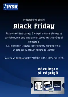 JYSK Black Friday valabil de la 07.11.2025
