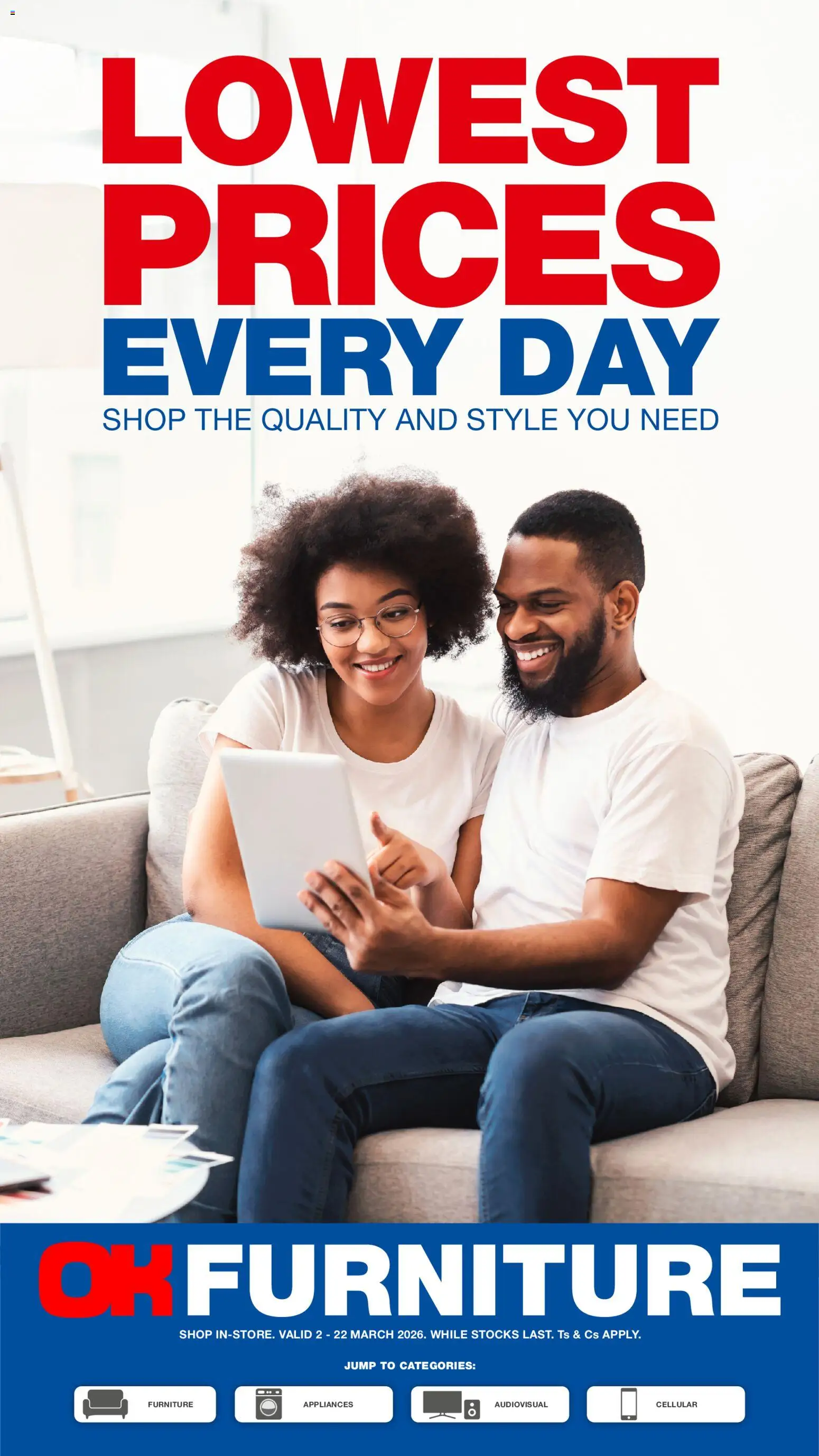 OK Furniture - Lowest Prices Every Day Catalogue - page 1- valid from 02/03/2026