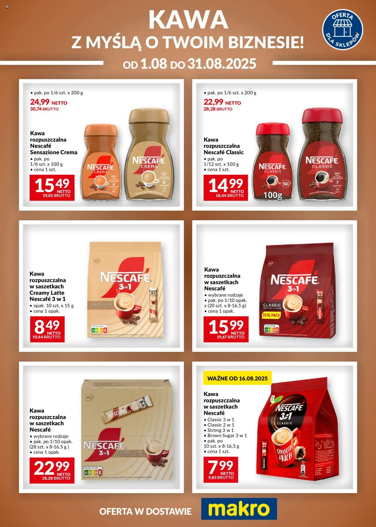 Makro Gazetka - Kawa Nescafe - strona 1- ważny od 01.08.2025