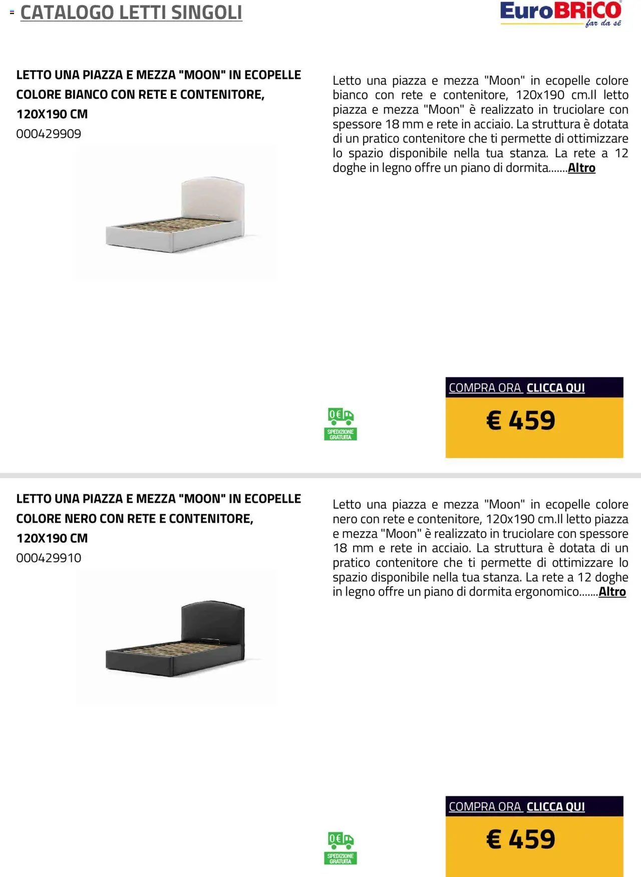 Eurobrico Letti Singoli catalogo - pagina 35 - valido dal 23/07/2025