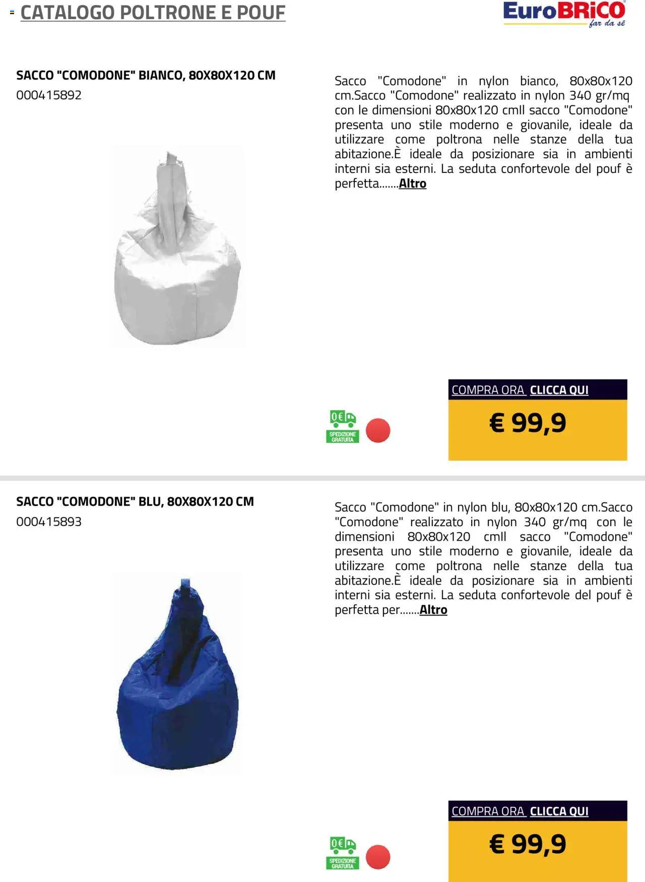 Eurobrico Poltrone e Pouf catalogo - pagina 31 - valido dal 23/07/2025