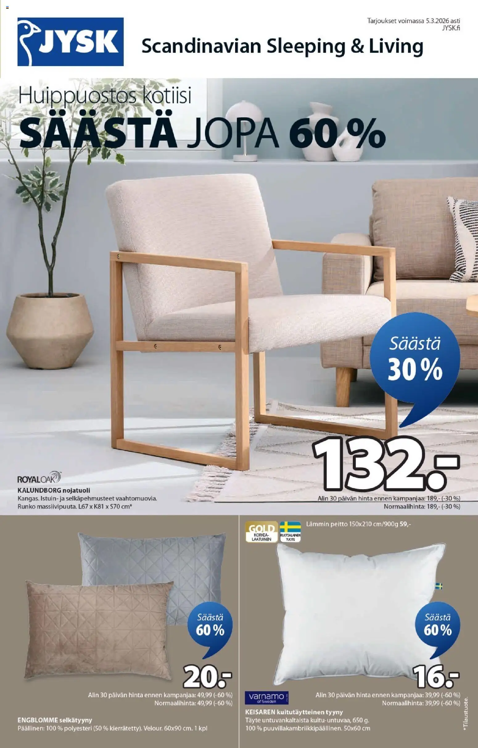 JYSK tarjoukset - sivu 1- voimassa alkaen 29/01/2026