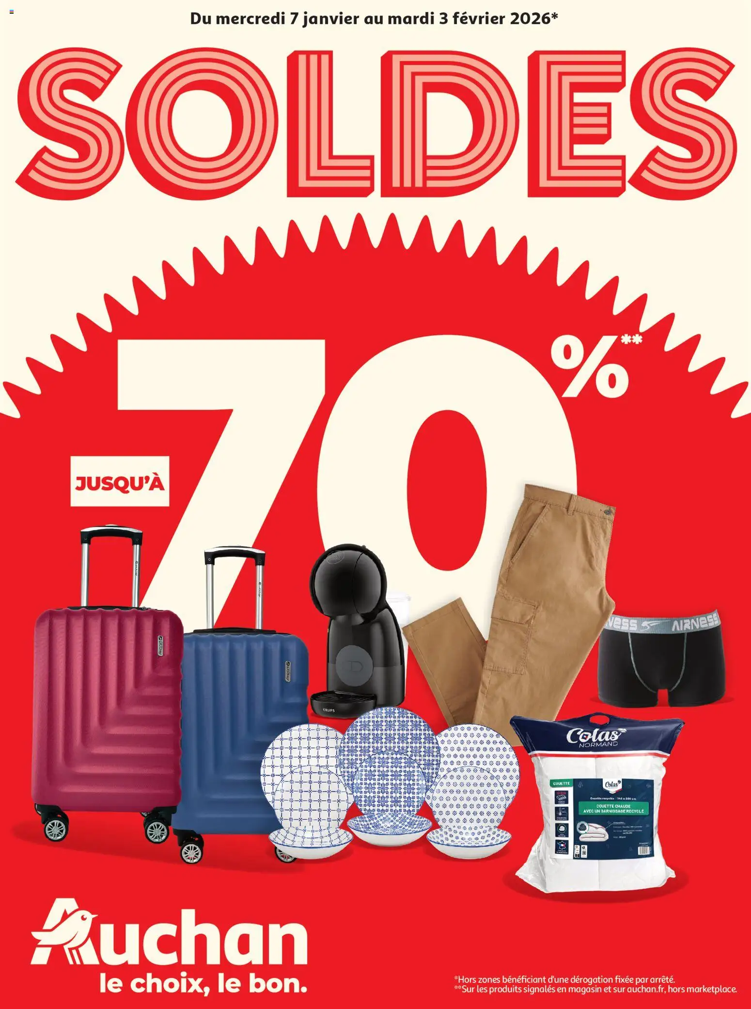 Auchan - Soldes : jusqu'à -70% ! - pagina 1- geldig vanaf 07/01/2026