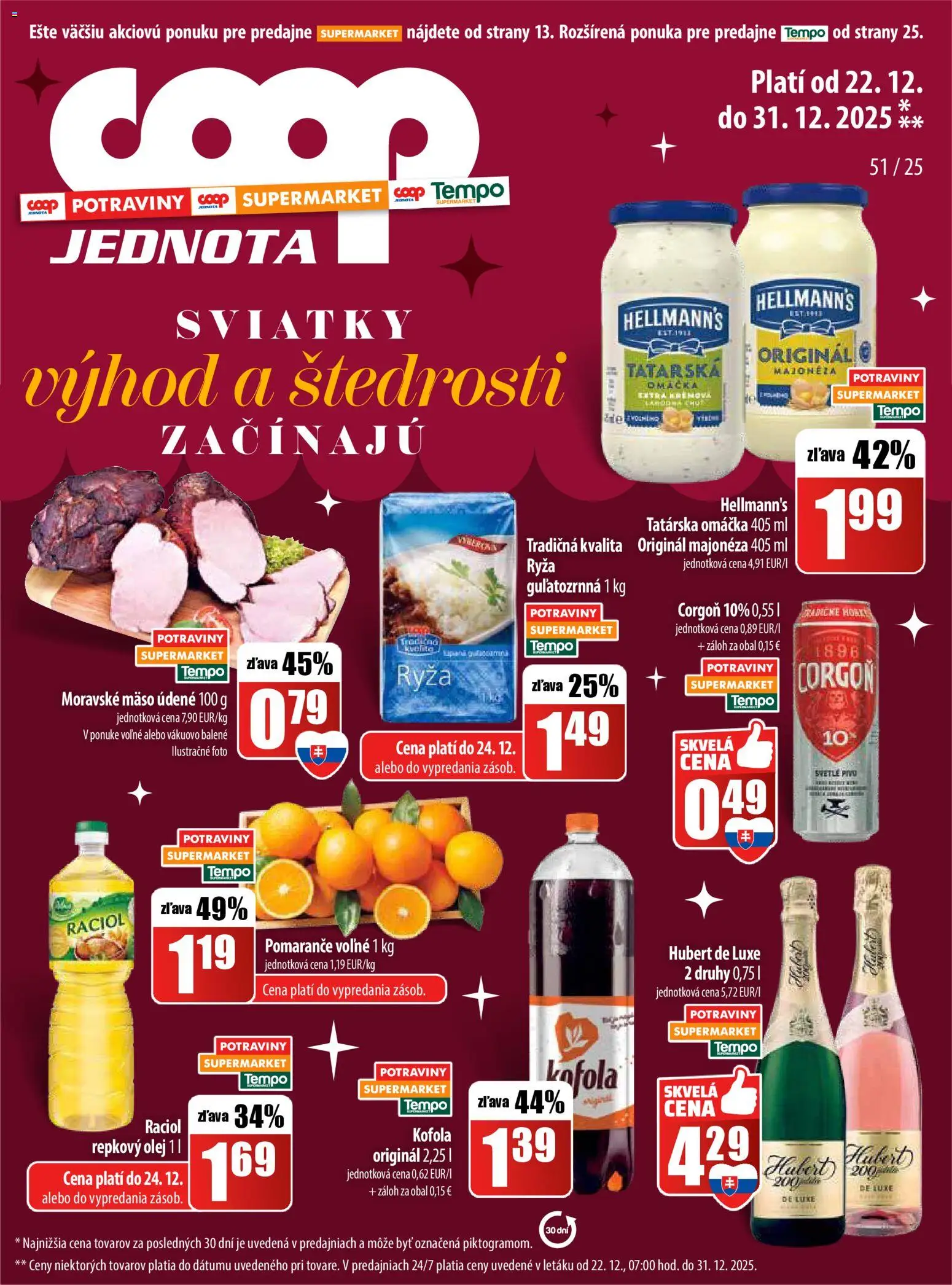 COOP Jednota leták - strana 1- platný od 22.12.2025